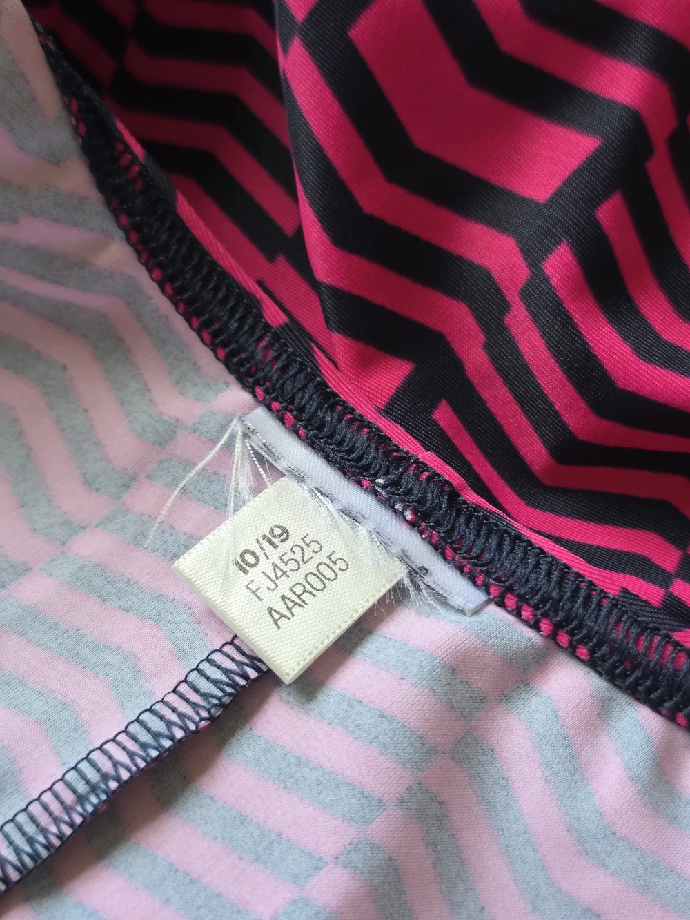 Adidas‎ Youth  Pink & Black Geometric One-Piece Swimsuit